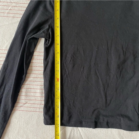 Set of 2: Black and Red Striped basic long sleeve tops stretchy form fitting XS - Picture 13 of 14